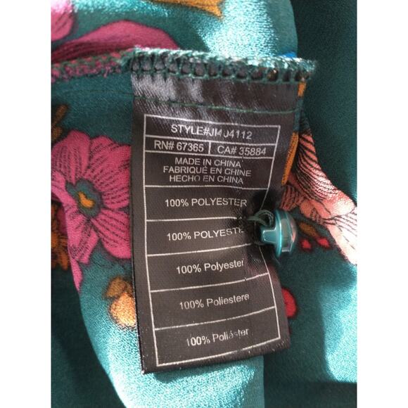 Jack by BB Dakota Women's Peasant Top Blouse V-Neck Small Floral Slit Sleeve - Picture 7 of 13